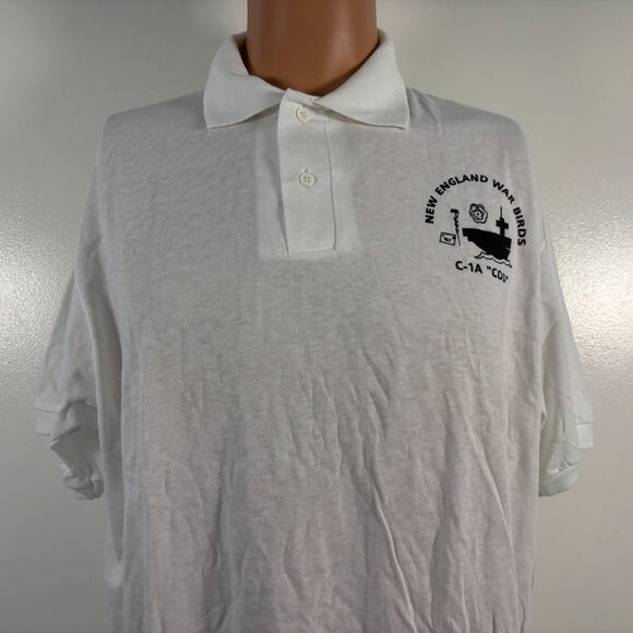 Vintage Grumman C1A Trader Polo Shirt Mens XL New England War Bird Carrier 80s - Picture 1 of 6